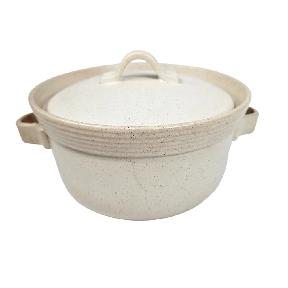 Vintage Shafford Speckled Flame Proof‎ Stoneware Small Covered Casserole Dish